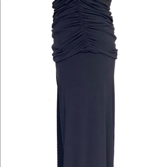 NBW EVO VORRÒ Black strapless ruched top & wide leg jumpsuit size medium - Picture 7 of 10